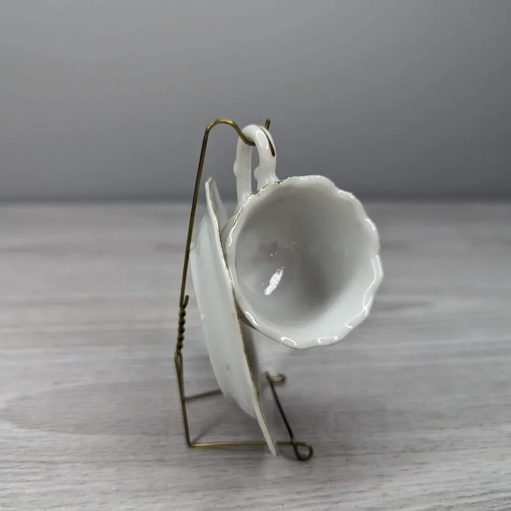 Vintage Miniature Floral Tea Cup & Saucer